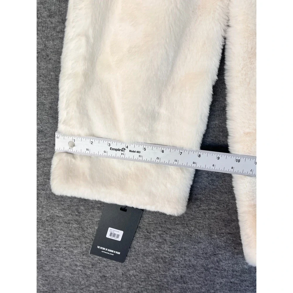 Apparis Ivory Faux Fur Scarf Vegan Pull Through Wrap Cream One Size NWT